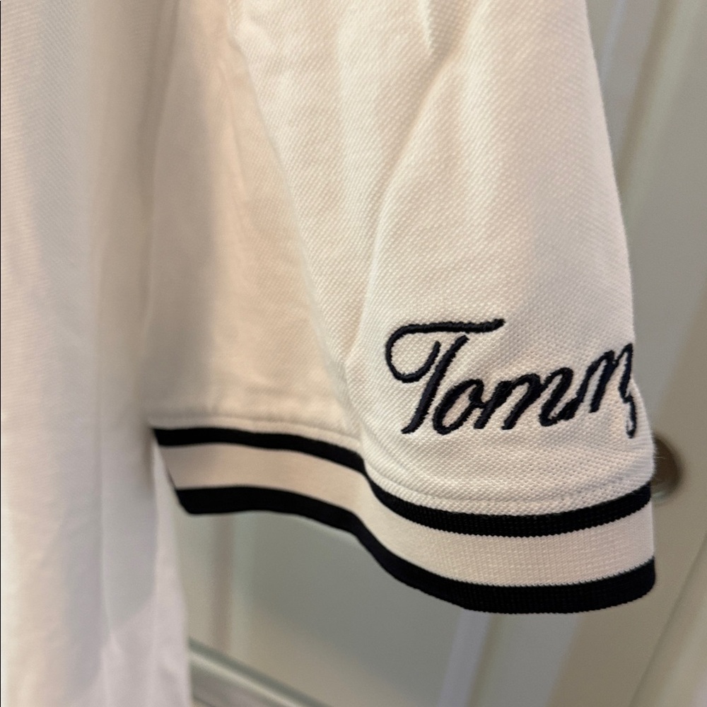 Tommy Hilfiger White Polo Shirt with Red and Blue Accents - Picture 3 of 5